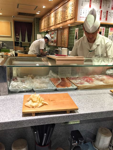 the standing sushi bar.